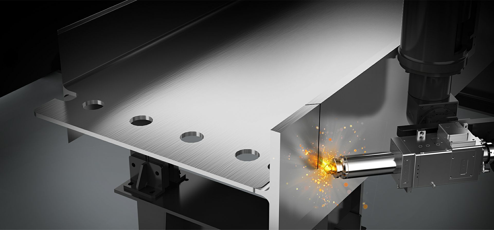 3D 5-axis linkage + large swing axis