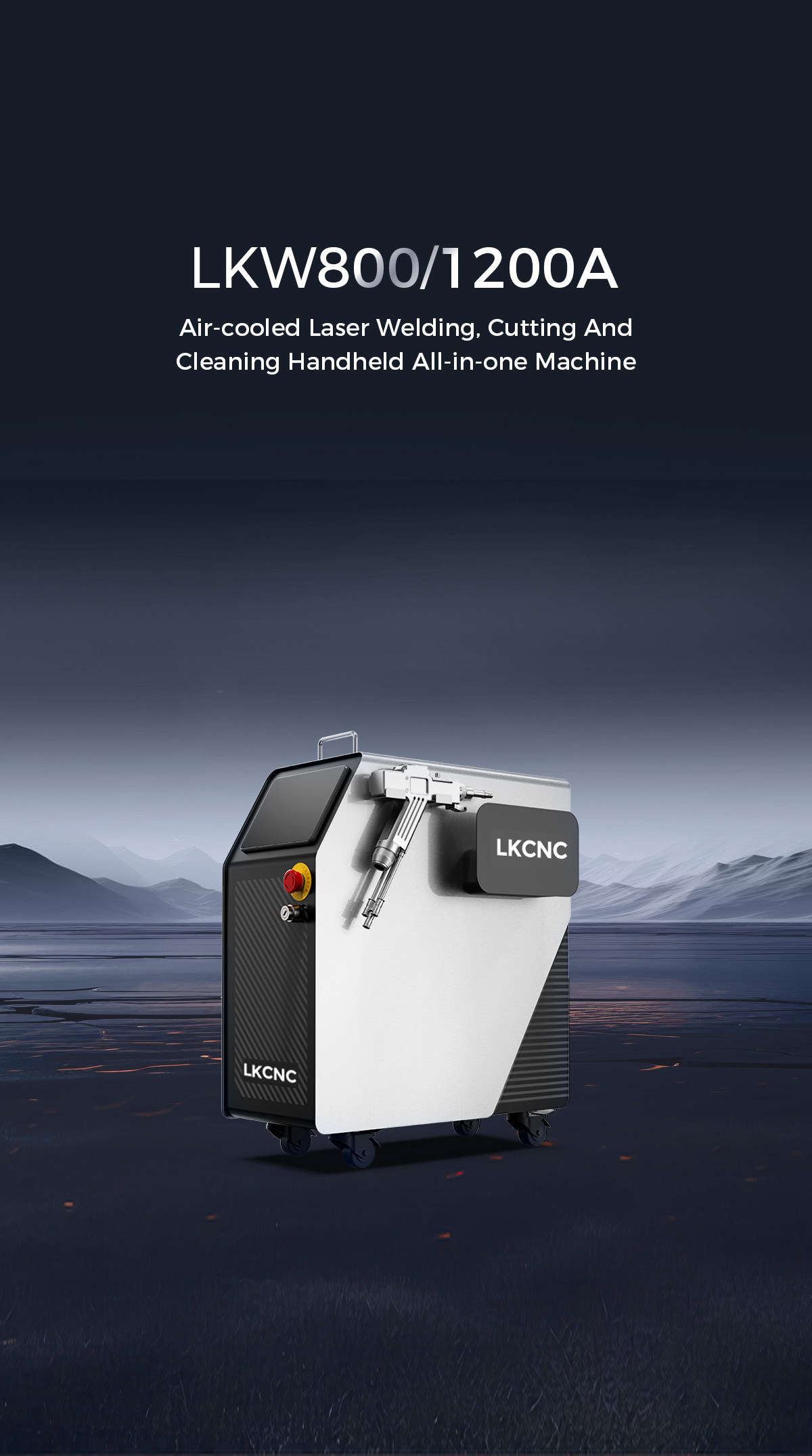  LCW800/1200A AIR-COOLED LASER WELDING, CUTTING AND CLEANING HANDHELD ALL-IN-ONE MACHINE 