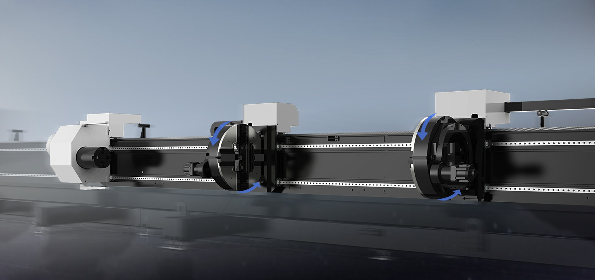 Side-mounted heavy-duty pneumatic chuck